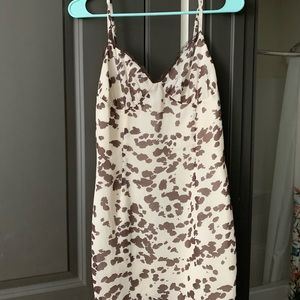 Brown cow print dress
